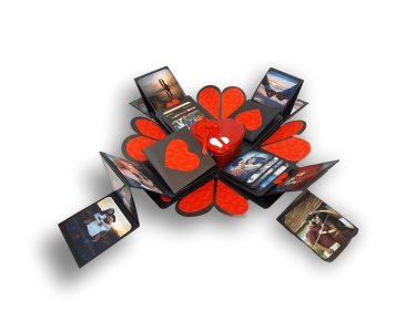 Explosion Gift Box, Birthday Gift, Wedding gift, Valentine Love Gift for your wife/husband, fiancé, boyfriend  (1 TIN BOX INCLUDES TEDDY & ROSES)