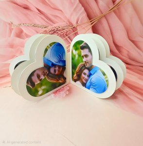 Mini Scrapbook Budget Friendly Cute Handmade Scrapbook | Personalized Photo Gift for Birthday Anniversary Valentine & Any Occasion | Customizable with 8 Photos(heart shape scrapbook (white))