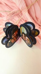 Mini Scrapbook Budget Friendly Cute Handmade Scrapbook | Personalized Photo Gift for Birthday Anniversary Valentine & Any Occasion | Customizable with 8 Photos (heart shape scrapbook (black)