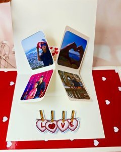 Personalised Scrapbook Album Couples Memory Book Gifts for Him Valentine's Anniversary Wedding Birthday Photo Album Couples Scrapbook Creative Surprising Gift for Anyone (Multicoloured)