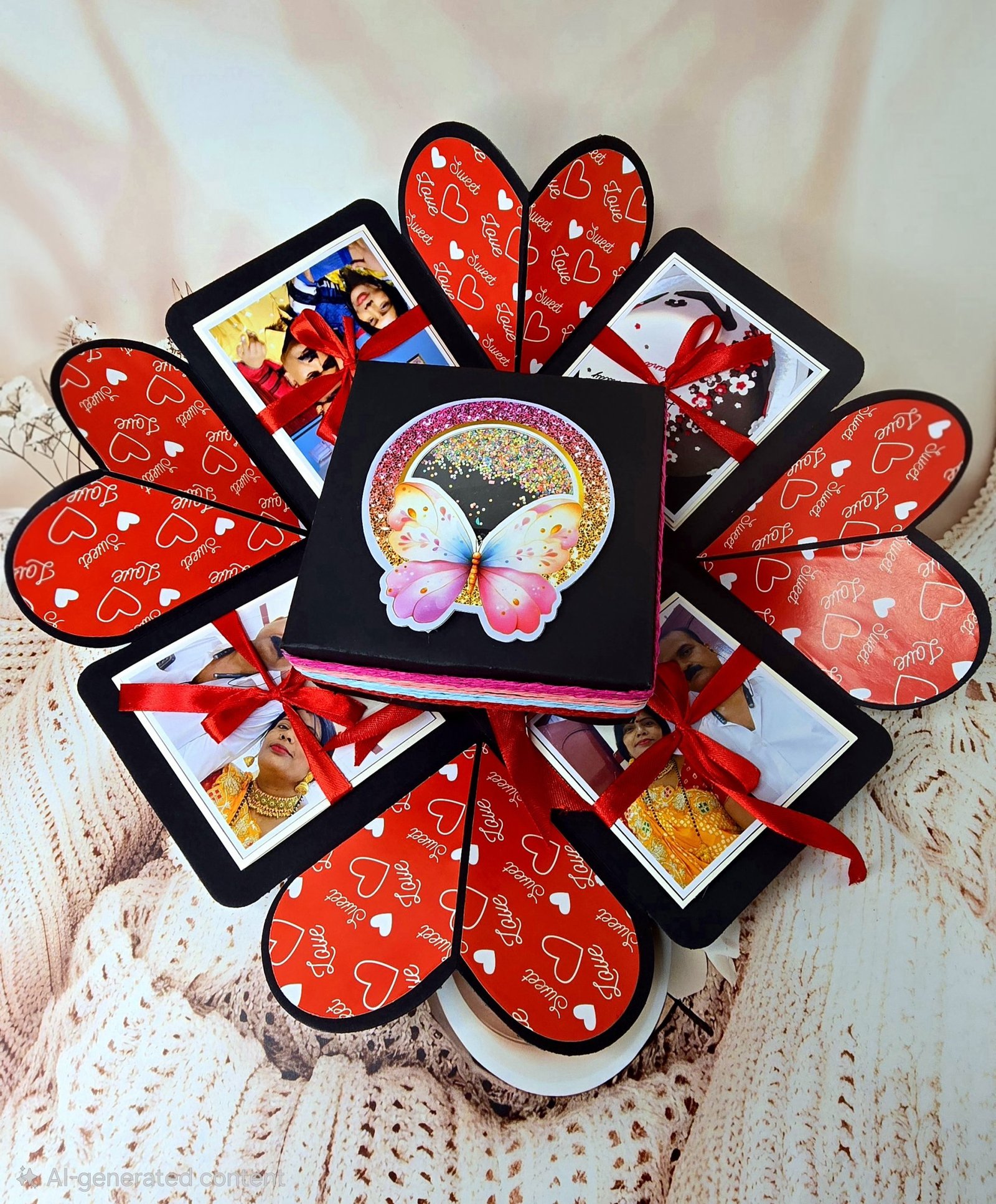 Explosive Gift Box, Birthday Gift, Wedding gift, Valentine Love Gift for your wife/husband, fiance, boyfriend With 10 Chocolate Each 10 RS (1 Kitkat Bunch With ROSES)