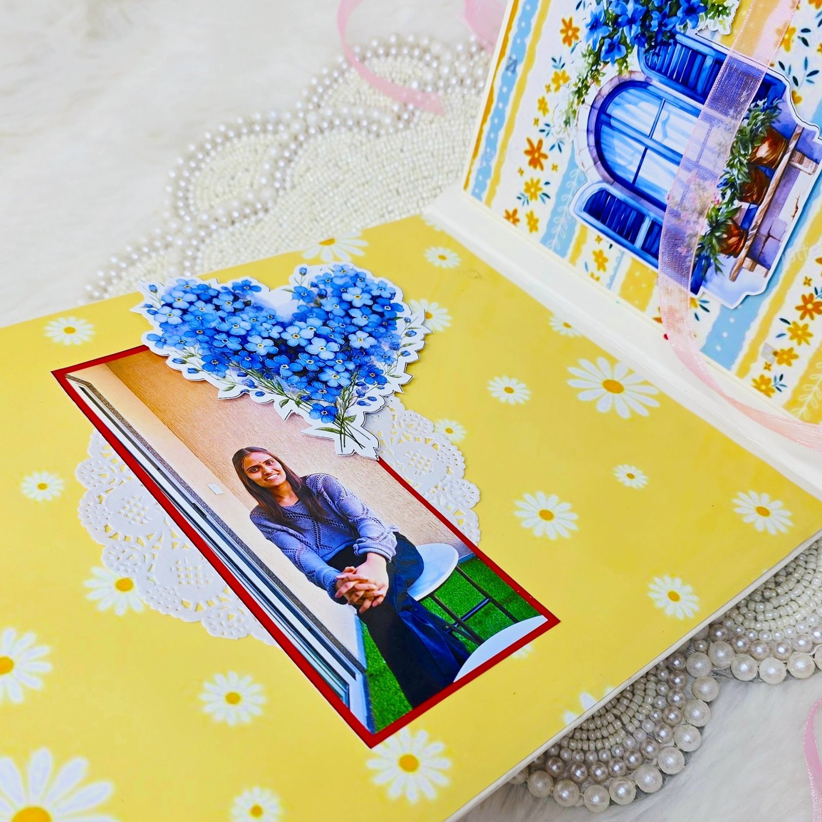 Personalised Scrapbook Album Couples Memory Book Gifts for Him Valentine's Anniversary Wedding Birthday Photo Album Couples Scrapbook Creative Surprising Gift for Anyone (Multicoloured)