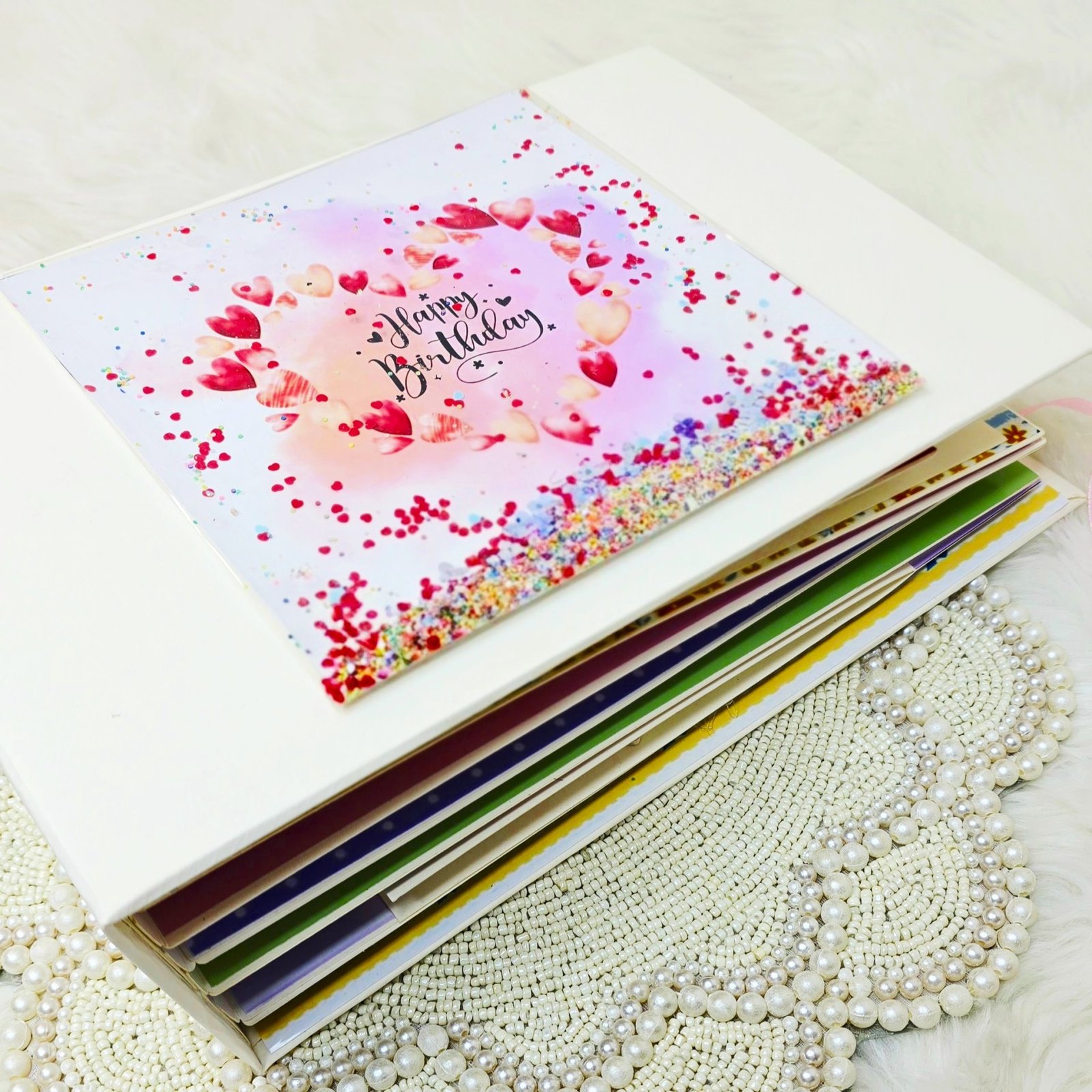 Personalised Scrapbook Album Couples Memory Book Gifts for Him Valentine's Anniversary Wedding Birthday Photo Album Couples Scrapbook Creative Surprising Gift for Anyone (Multicoloured)