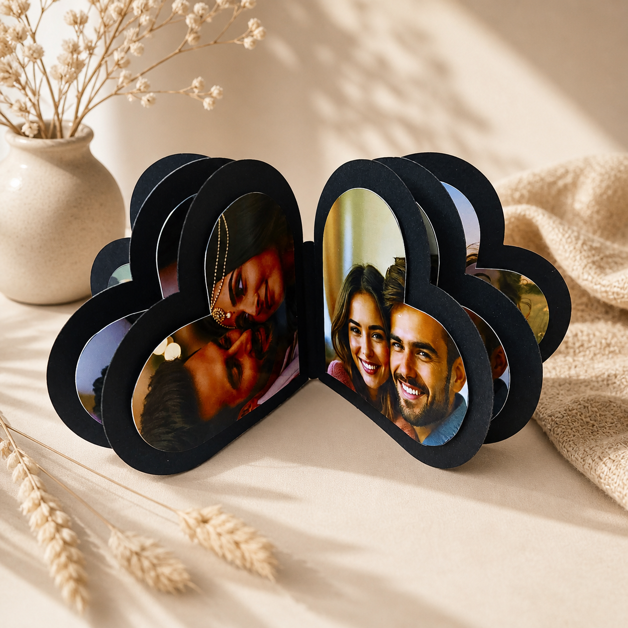 Mini Album Heart Shape Black Colour 8 Photos