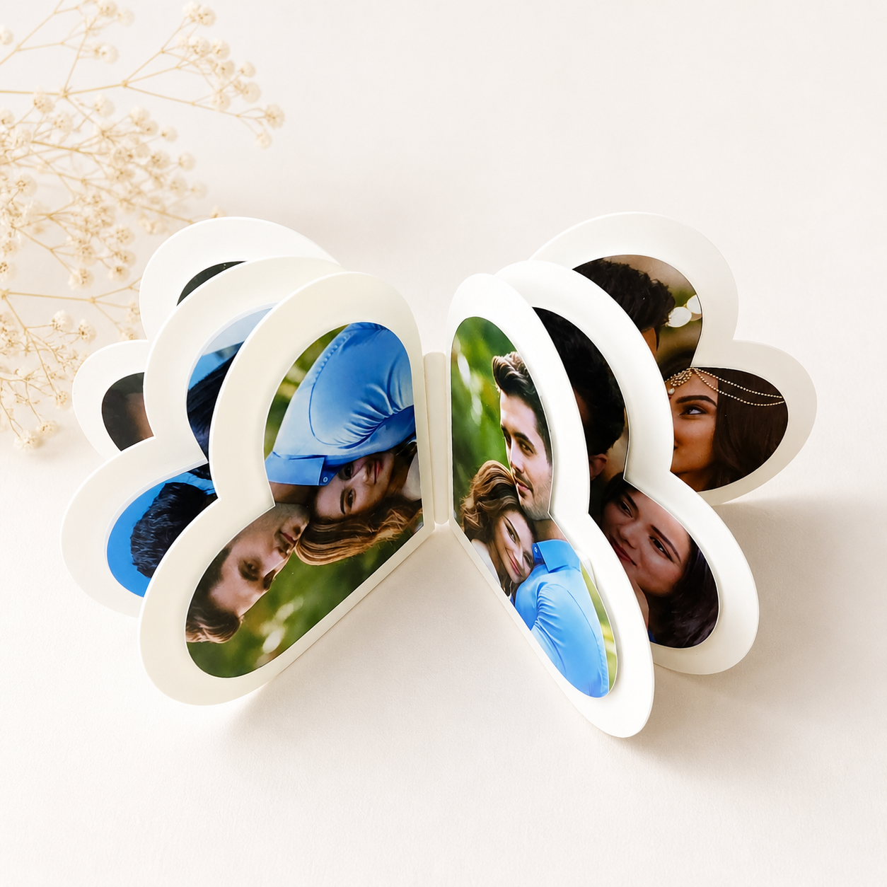 Mini Album Heart Shape White Colour 8 Photos
