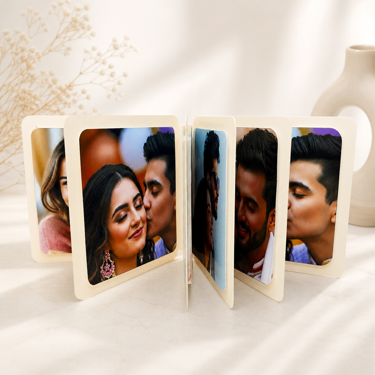 Mini Scrapbook Budget Friendly Cute Handmade Scrapbook | Personalized Photo Gift for Birthday Anniversary Valentine & Any Occasion | Customizable with 8 Photos (square shape scrapbook(white)