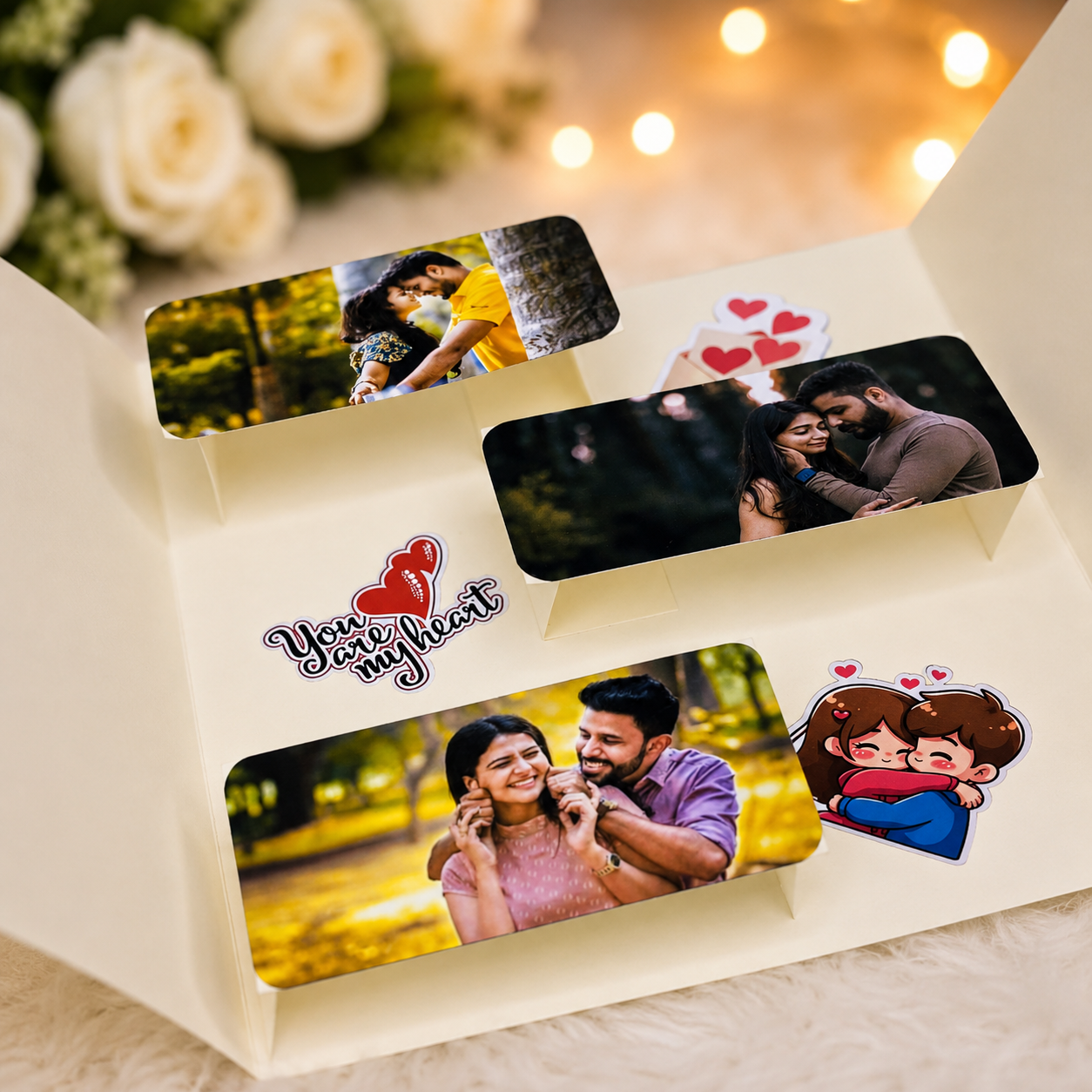 Popup Greeting Card For any occation With 3 Photos