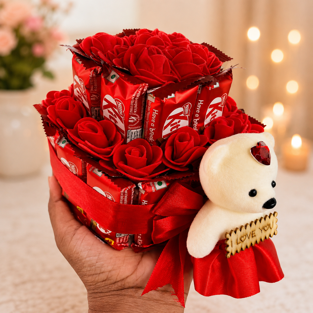 Chocolate Bunch of 20 Chocolate Delight Vase Arrangement For Birthday Gift, Anniversary Gift, Wedding Gift, Valentine's Day Gift & Gift For Special Occasion