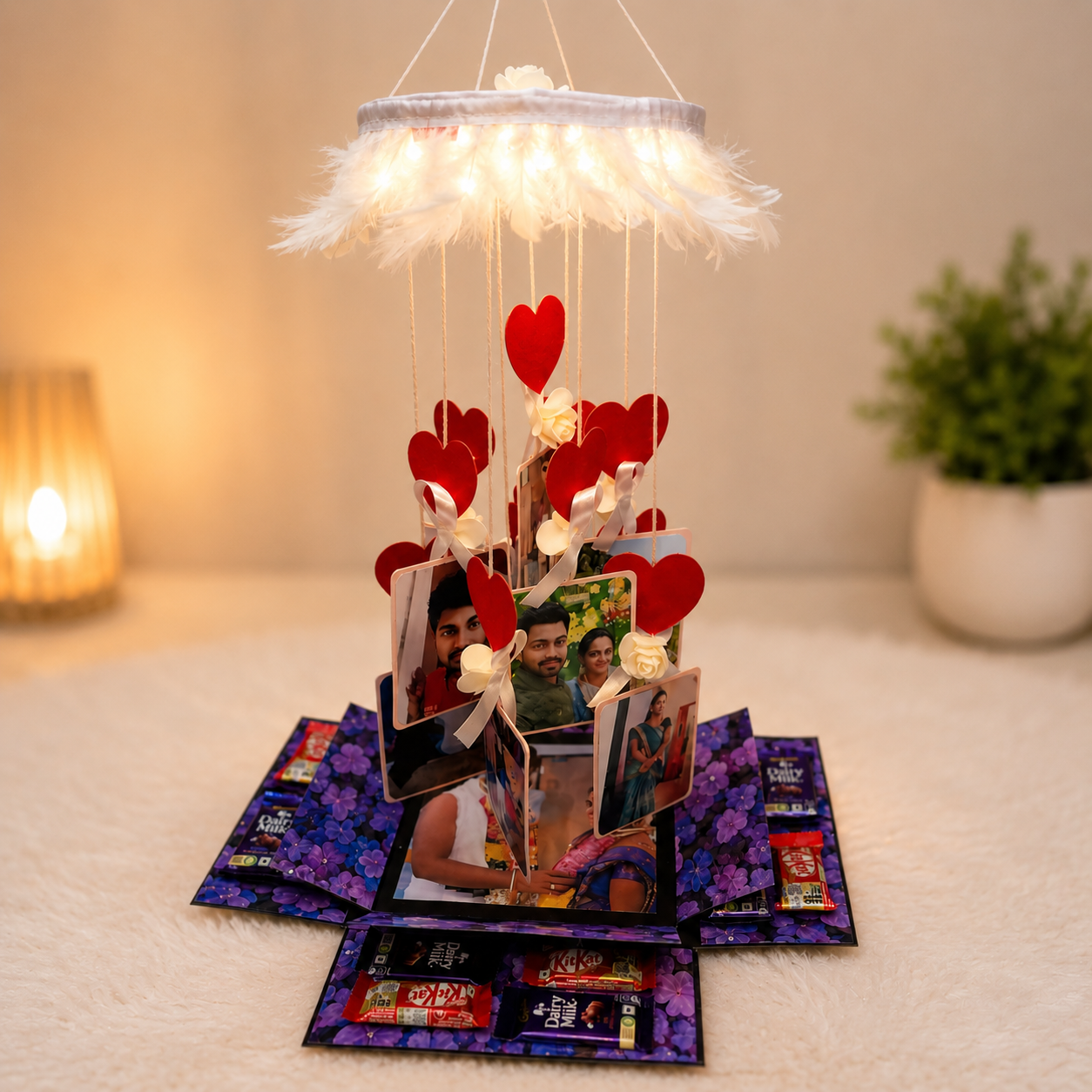 Customized Photo Wind chime with wooden Box for any Occasion for Couple and Friends