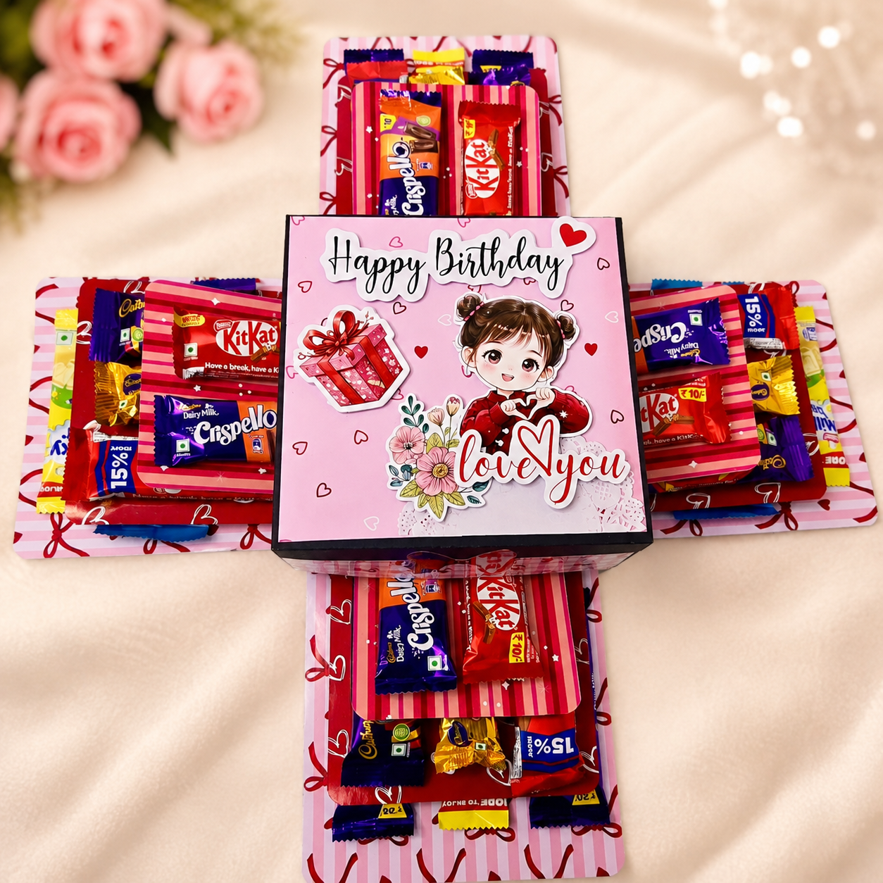 3 layer Chocolates Gift Box With 16 Photos