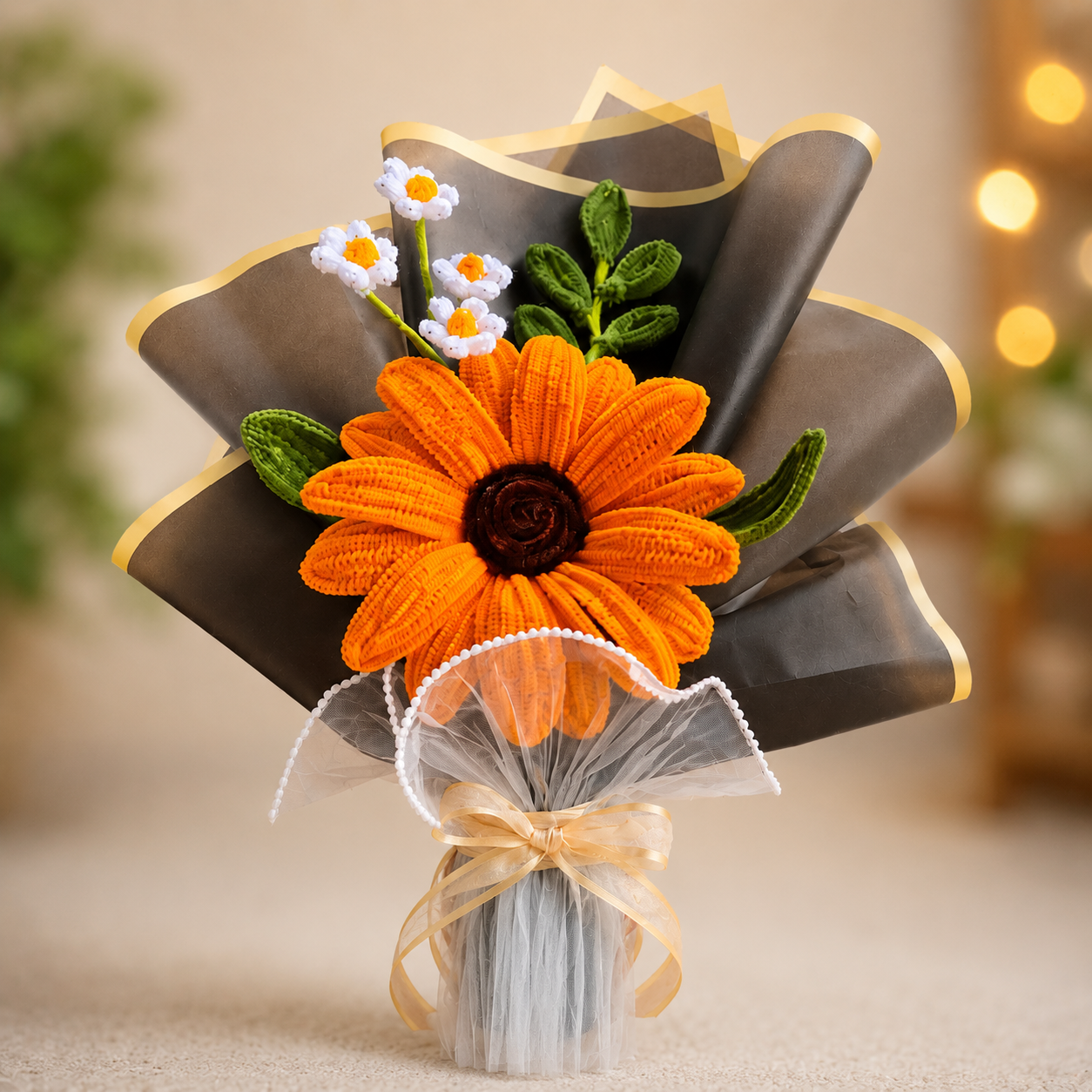 Handmade Crochet Sunflower Bouquet