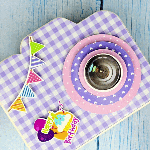 Camera shape scrapbook album With 5 photos